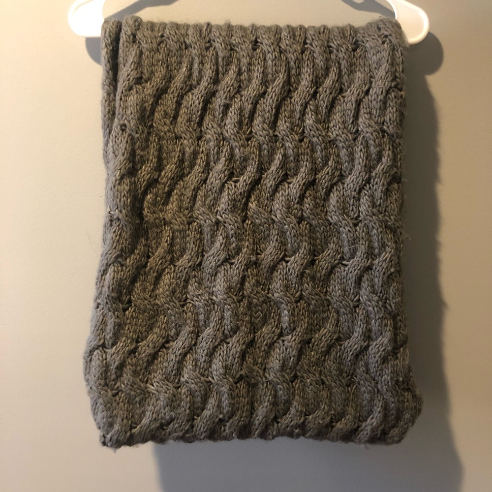 Gray Cable Knit Sweater Infinity Scarf